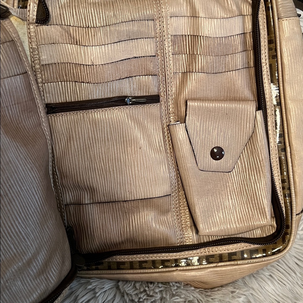 Fendi Brown and Beige FF Logo Crossbody Bag - Picture 4 of 16